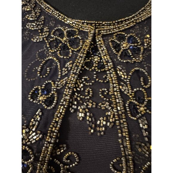 Pisarro Nights Jacket & Long Dress 8 Sequin Beaded Wedding Party Formal NEW $268 - Picture 6 of 16